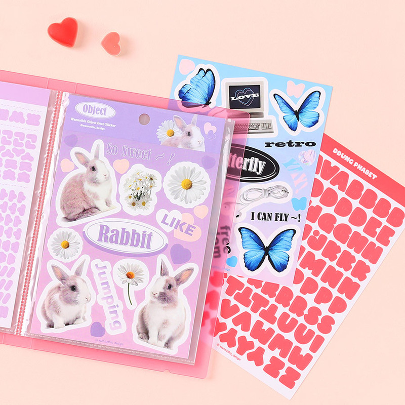 01 Pink - Wanna This Slip in pocket sticker storage book