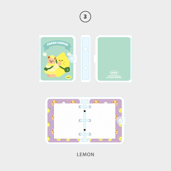 03 lemon - Second Mansion Jucy and Paul 3 ring grid notebook