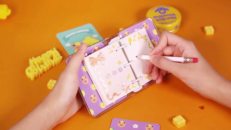 Usage example - Second Mansion Jucy and Paul 3 ring grid notebook