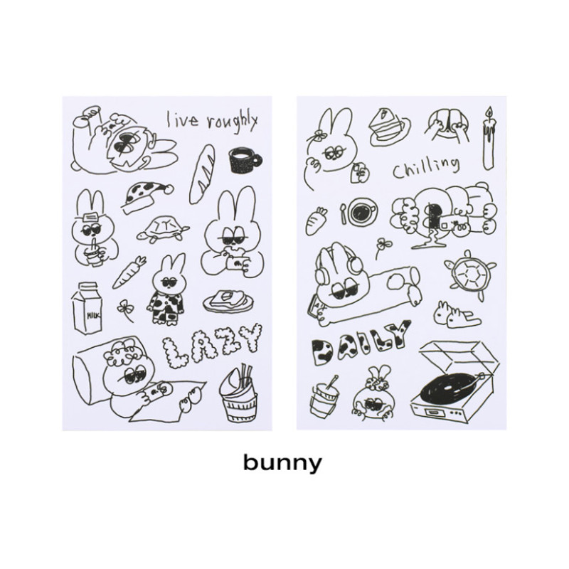 Bunny - After The Rain Daily Drawing Paper Sticker Set Bunny - After The Rain Daily Drawing Paper Sticker Set