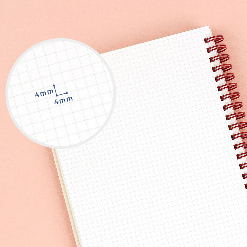 4mm grid - Wanna This Standard Writing A5 Wire Bound Grid Notebook