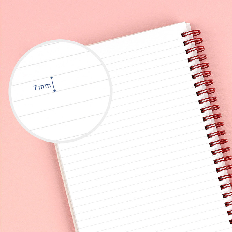 7mm ruled spacing - Wanna This Standard Writing A5 Wire Bound Lined Notebook