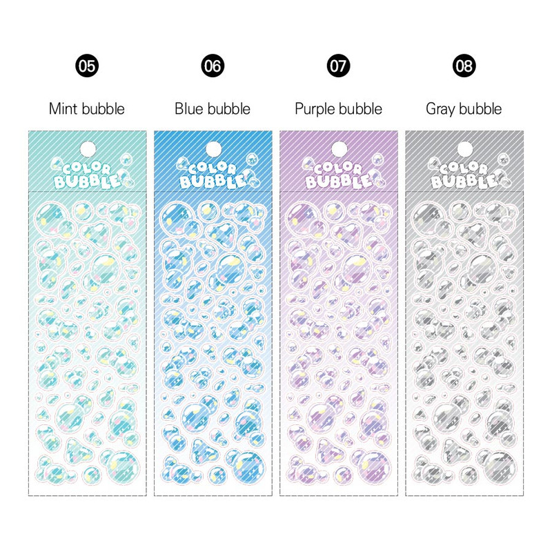 Color - Wanna This Color Bubble Holographic Paper Sticker Color - Wanna This Color Bubble Holographic Paper Sticker