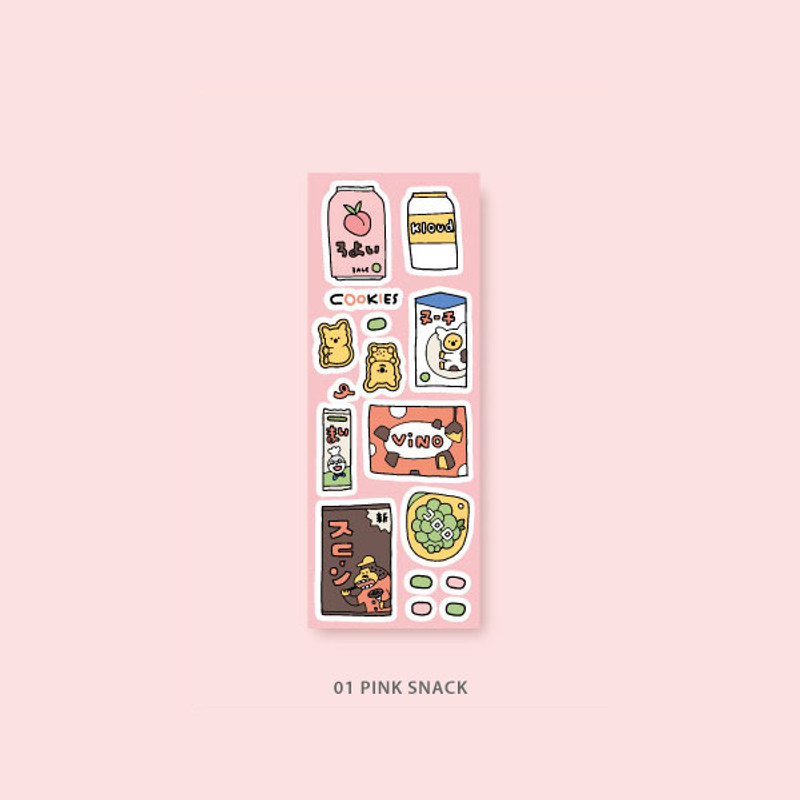 01 Pink Snack - Jam studio Jam Shop Snack Paper Sticker 01-06 01 Pink Snack - Jam studio Jam Shop Snack Paper Sticker 01-06