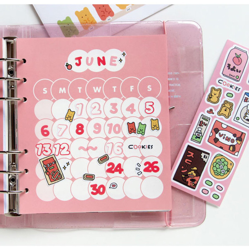 Usage example - Jam studio Jam Shop Snack Paper Sticker Pack 01-06 Usage example - Jam studio Jam Shop Snack Paper Sticker Pack 01-06