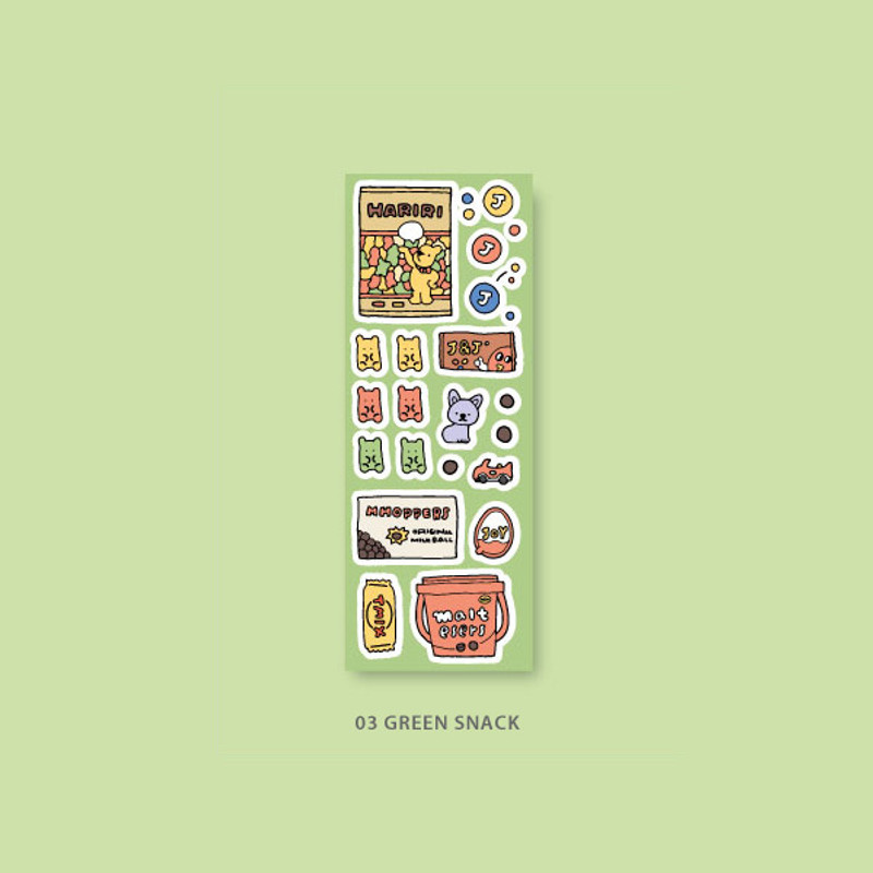 03 Green snack - Jam studio Jam Shop Snack Paper Sticker Pack 01-06 03 Green snack - Jam studio Jam Shop Snack Paper Sticker Pack 01-06