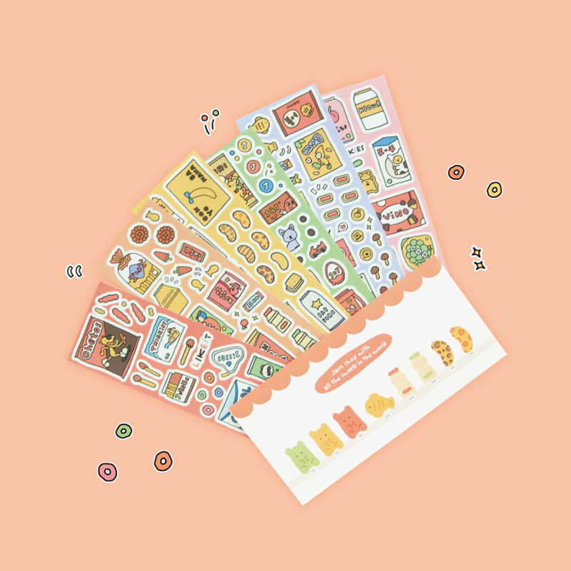 Jam studio Jam Shop Snack Paper Sticker Pack 01-06 Jam studio Jam Shop Snack Paper Sticker Pack 01-06