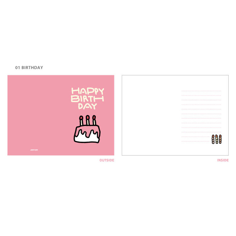 01 Birthday - Jam studio Handwriting Congratulation Card and Envelope  01 Birthday - Jam studio Handwriting Congratulation Card and Envelope