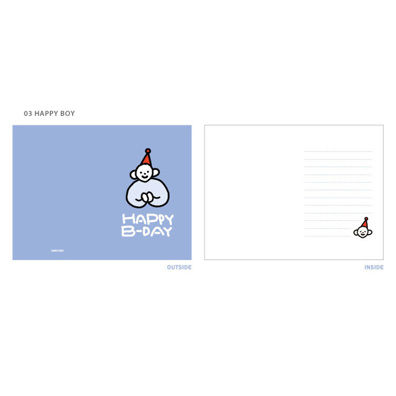 03 Happy boy - Jam studio Handwriting Congratulation Card and Envelope  03 Happy boy - Jam studio Handwriting Congratulation Card and Envelope