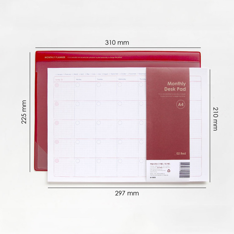 Size - Jam studio A4 Monthly Dateless Desk Pad Planner Size - Jam studio A4 Monthly Dateless Desk Pad Planner