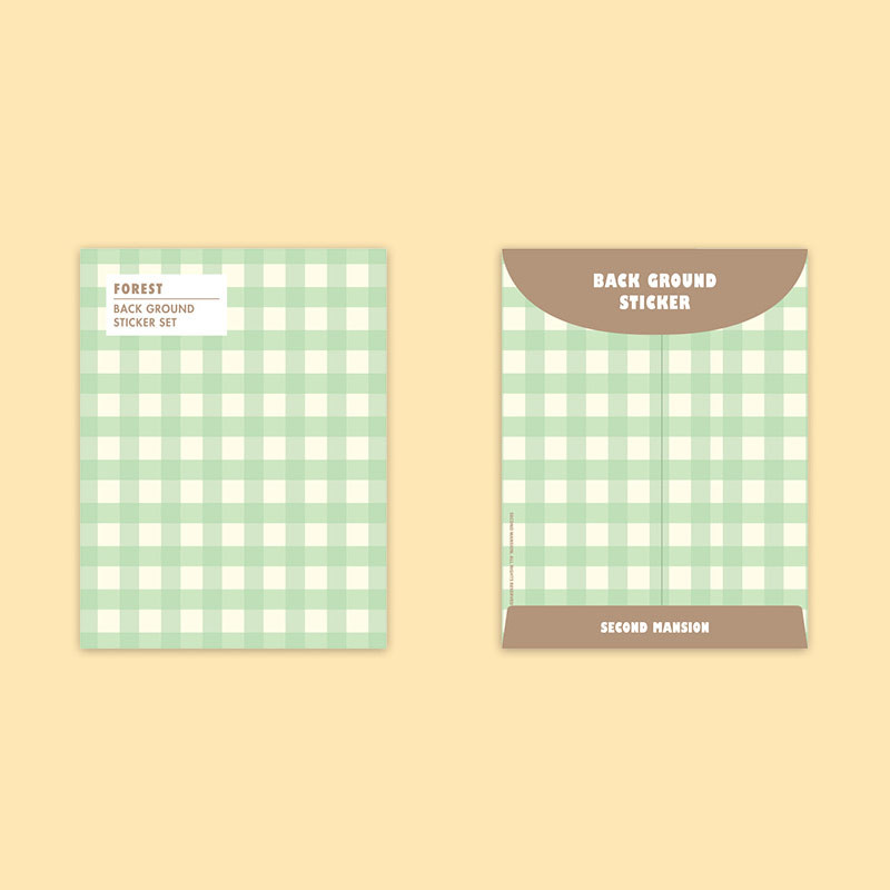 Comes with a envelope  - Second Mansion Background Forest Paper Sticker Pack 01-06