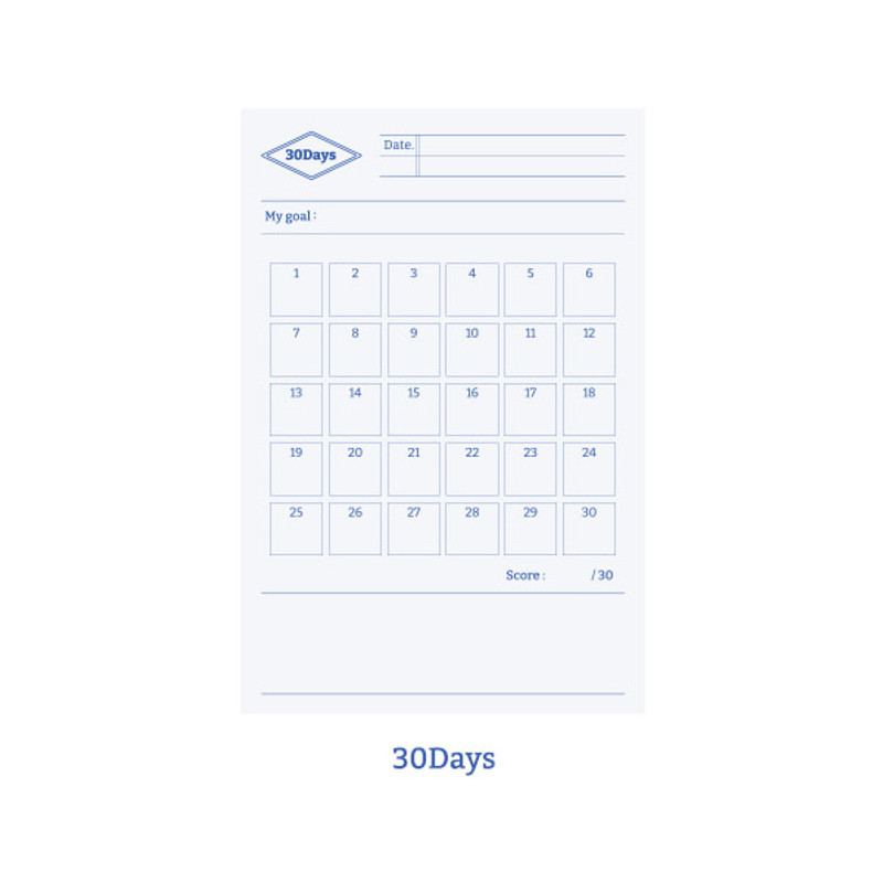 30 days - Dash And Dot About Time Plan Checklist Memo Sticky Notepad 30 days - Dash And Dot About Time Plan Checklist Memo Sticky Notepad
