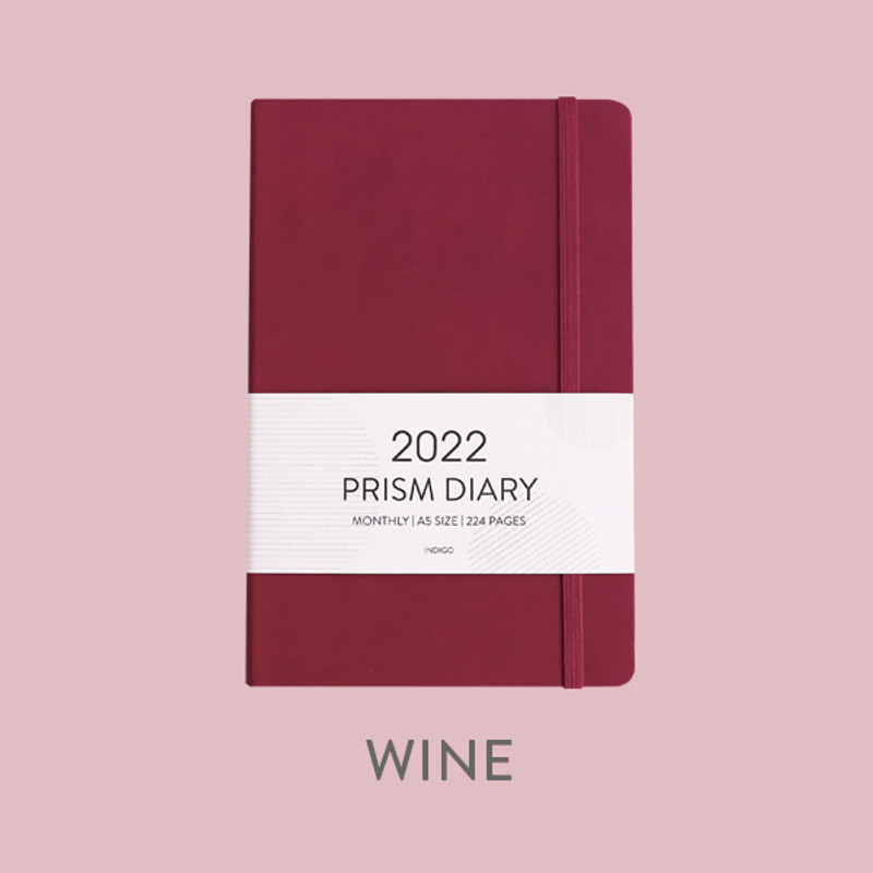 Wine - Indigo 2022 Prism A5 Dated Monthly Diary Planner Wine - Indigo 2022 Prism A5 Dated Monthly Diary Planner