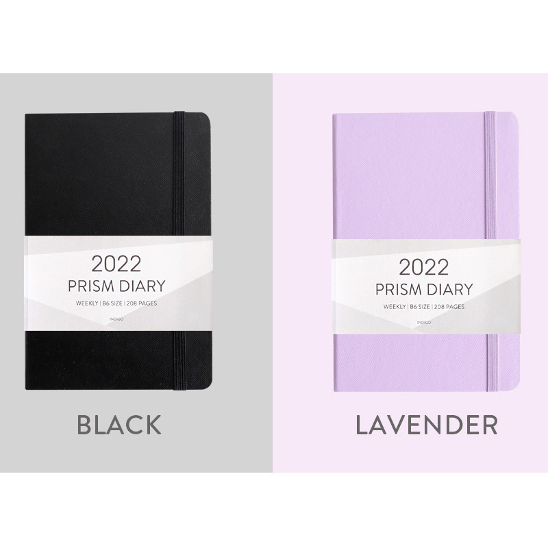 Black, lavender - Indigo 2022 Prism B6 Dated Weekly Diary Planner