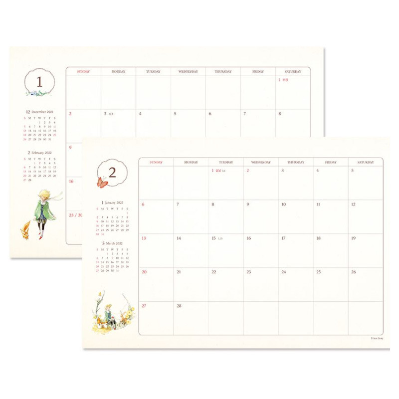 Front - Indigo 2022 Prince Story monthly desk standing calendar Front - Indigo 2022 Prince Story monthly desk standing calendar