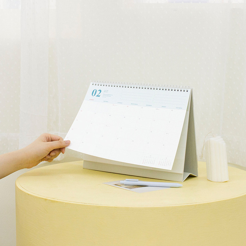 Wire binding - Wanna This 2022 Classic A4 Size Dted Monthly Desk Calendar