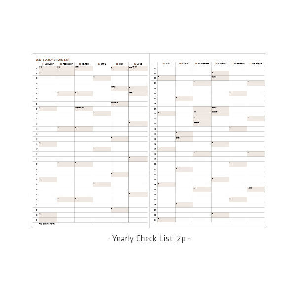Yearly checklist - Ardium 2022 Simple Large Dated Monthly Planner Scheduler