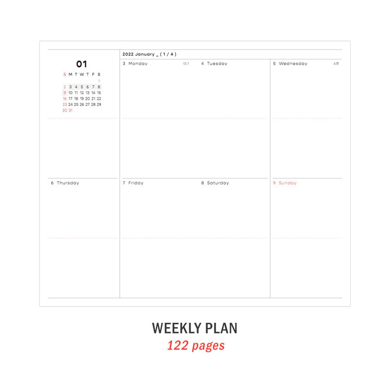 Weekly plan - ICONIC 2022 Simple Small Dated Weekly Diary Planner Weekly plan - ICONIC 2022 Simple Small Dated Weekly Diary Planner