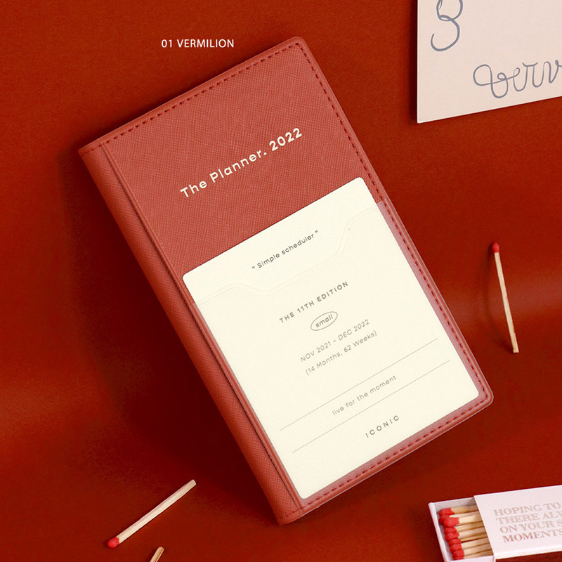 01 Vermilion - ICONIC 2022 Simple Small Dated Weekly Diary Planner 01 Vermilion - ICONIC 2022 Simple Small Dated Weekly Diary Planner