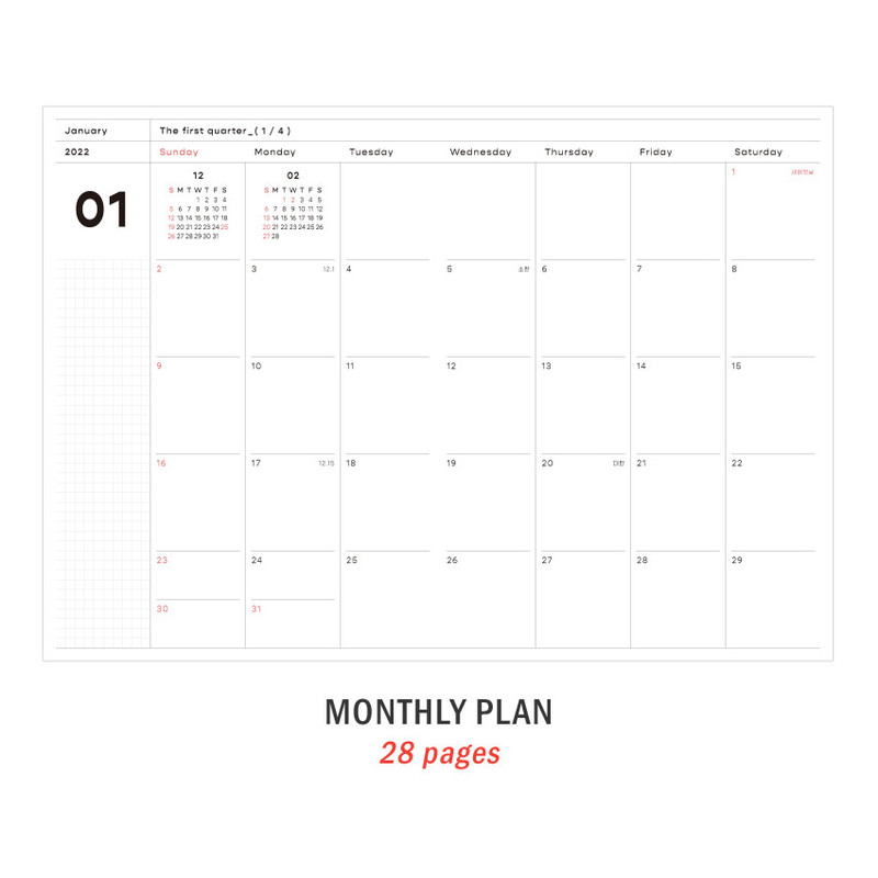 Monthly plan - ICONIC 2022 Simple Medium Dated Weekly Diary Planner Monthly plan - ICONIC 2022 Simple Medium Dated Weekly Diary Planner