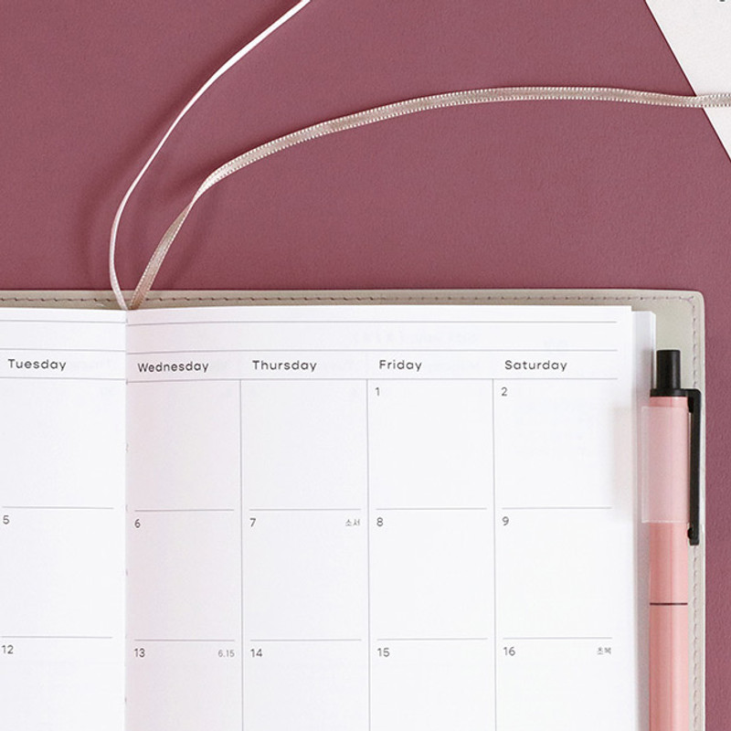 Two ribbon bookmark - ICONIC 2022 Simple Medium Dated Weekly Diary Planner Two ribbon bookmark - ICONIC 2022 Simple Medium Dated Weekly Diary Planner