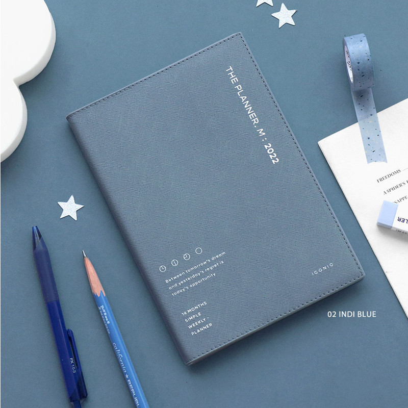 02 Indi Blue - ICONIC 2022 Simple Medium Dated Weekly Diary Planner 02 Indi Blue - ICONIC 2022 Simple Medium Dated Weekly Diary Planner