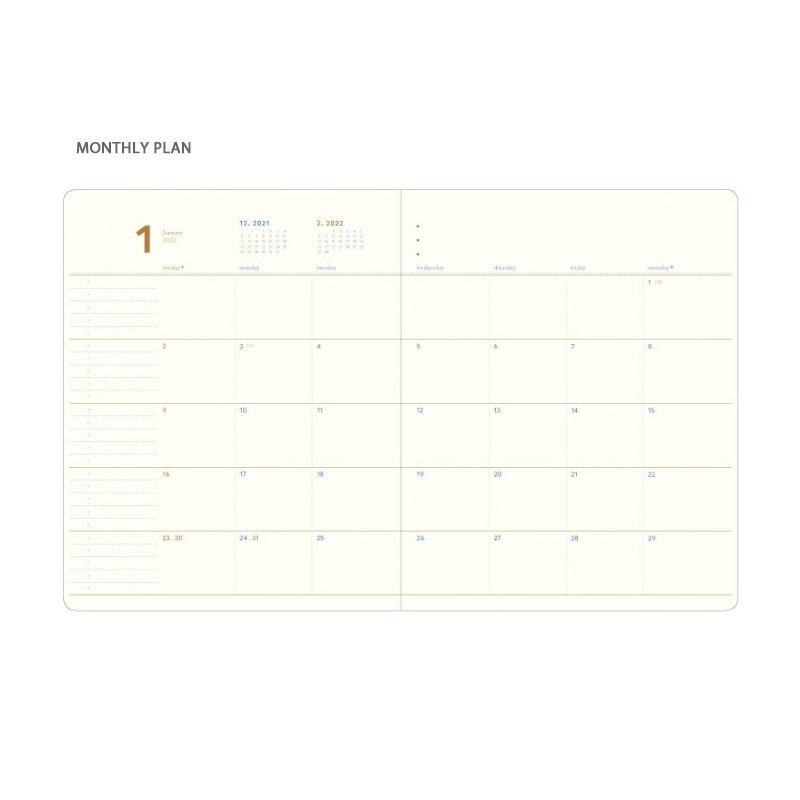 Monthly plan - 2022 Making memory small wide dated monthly planner
