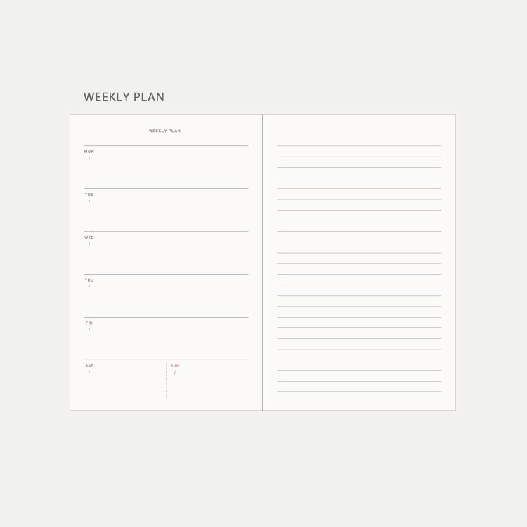 Weekly plan - Dash And Dot Mild Dateless Weekly Diary Planner