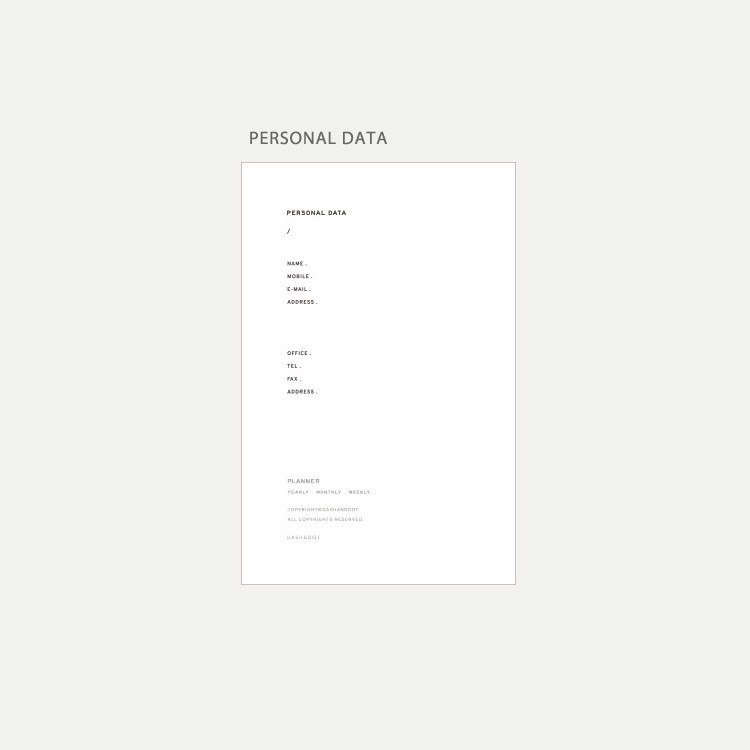 Personal data - Dash And Dot Mild Dateless Weekly Diary Planner