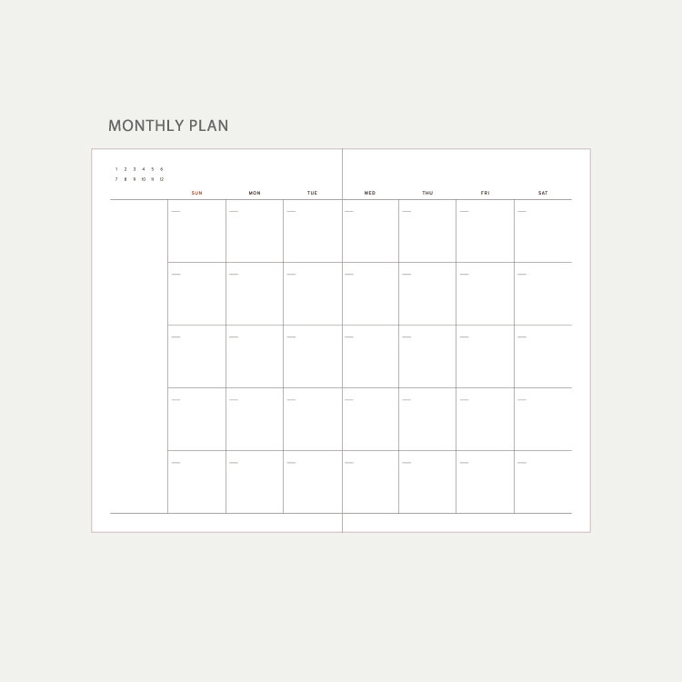 Monthly plan - Dash And Dot Mild Dateless Weekly Diary Planner