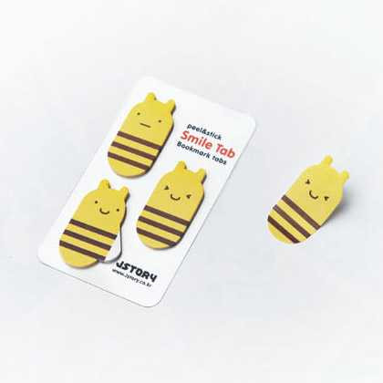 Smile sticky memo notes bookmark tabs - bee