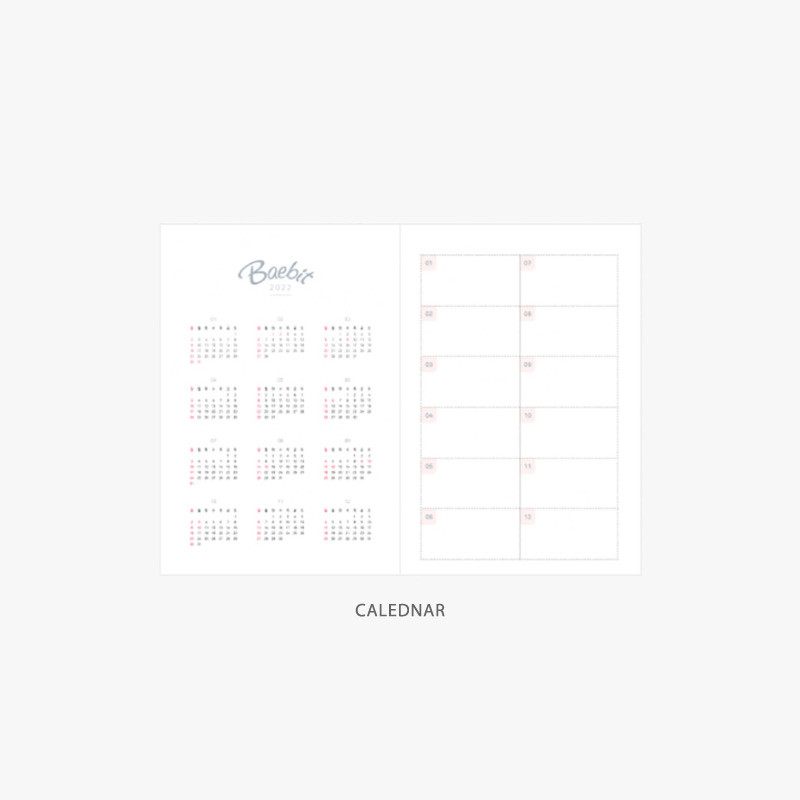 Calendar - 3AL 2022 Baebit Dated Weekly Diary Planner