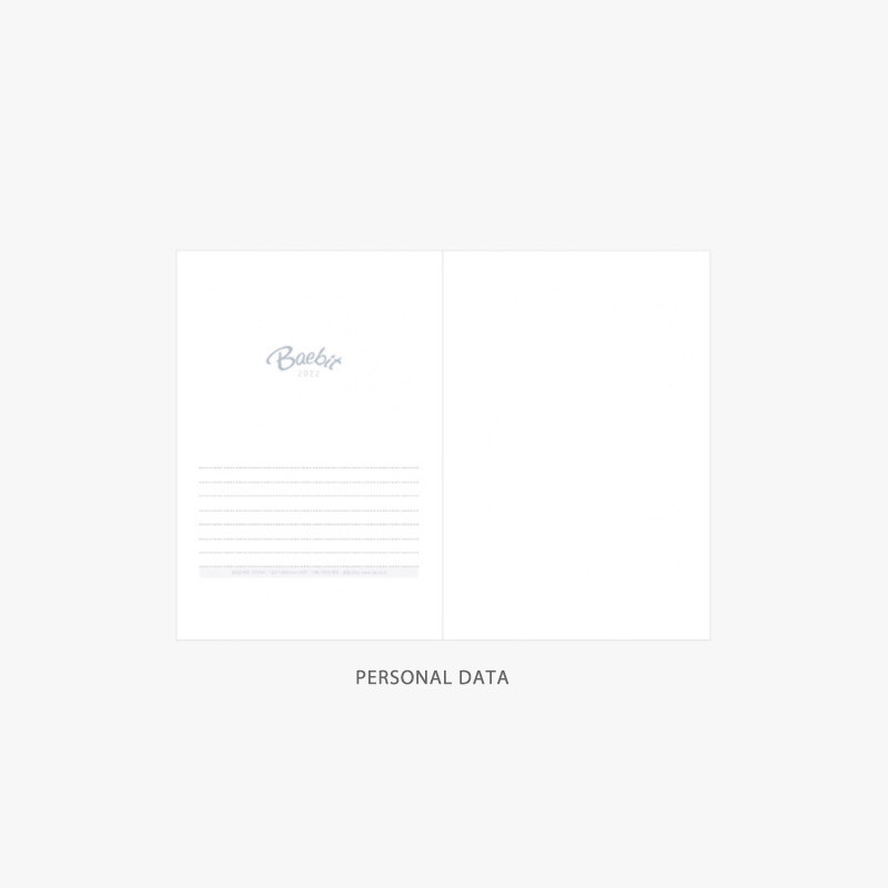 Personal data - 3AL 2022 Baebit Dated Weekly Diary Planner