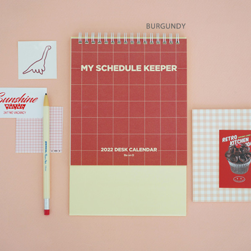 Burgundy - After The Rain 2022 My Schedule Keeper Monthly Desk Calendar