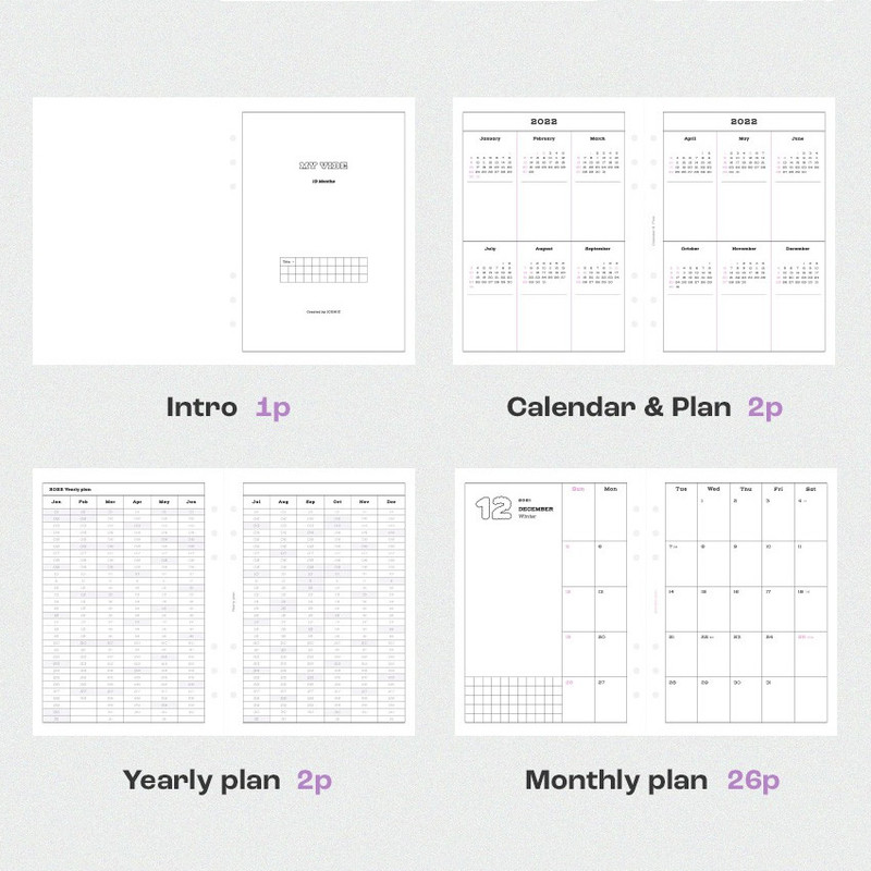 Planner pages - ICONIC 2022 My Vibe 6-ring Dated Weekly Diary Planner