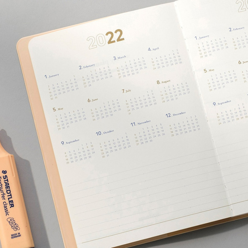 Yearly plan - Byfulldesign 2022 Notable memory slim B6 dated weekly planner