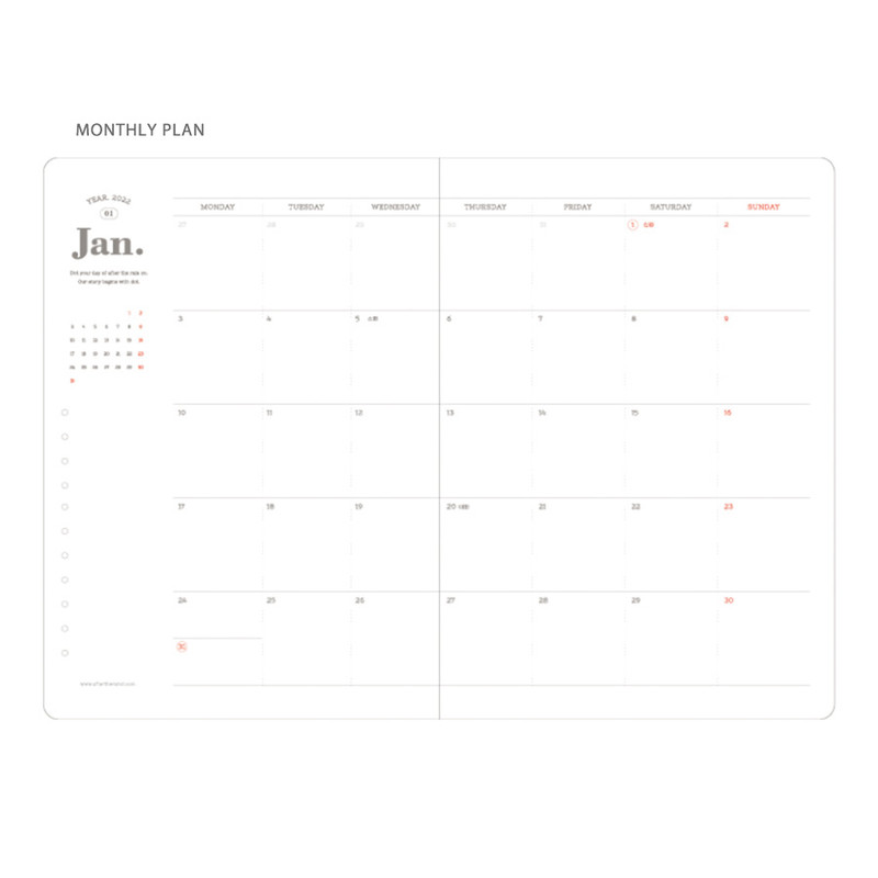Monthly plan - After The Rain 2022 Dot Your Day Dated Weekly Diary Planner