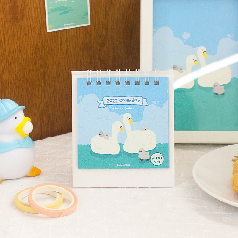 Wanna Thisa 2022 To My Swan Mini Monthly Desk Calendar
