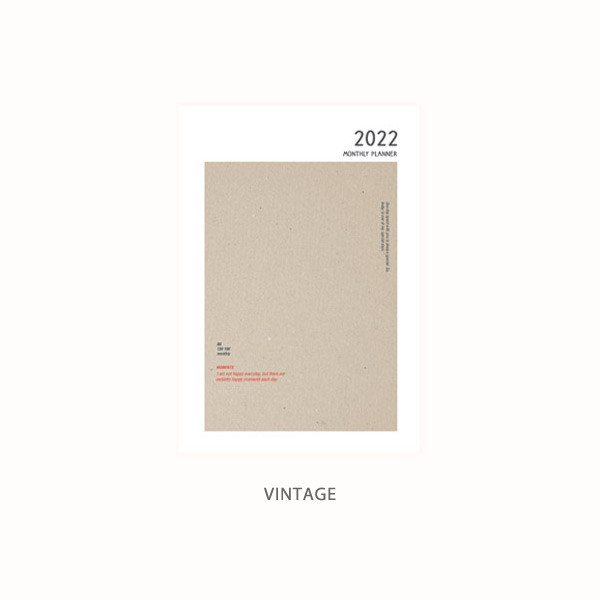 Vintage - O-check 2022 Happy Day B6 Dated Monthly Diary Planner