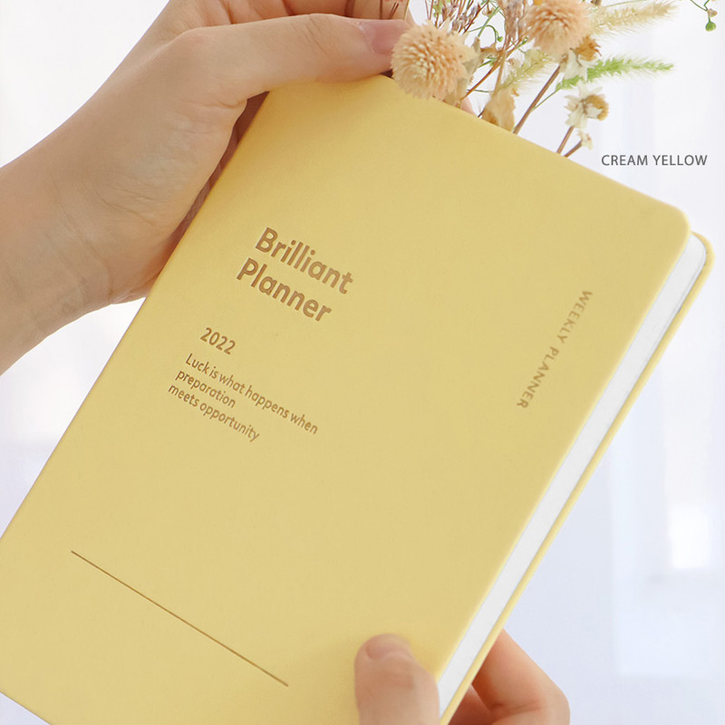 Cream yellow - ICONIC 2022 Brilliant Dated Weekly Diary Planner