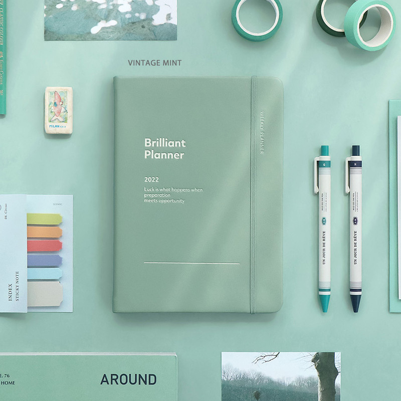 Vintage mint - ICONIC 2022 Brilliant Dated Weekly Diary Planner