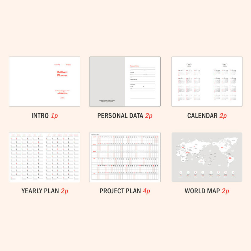 Planner pages - ICONIC 2022 Brilliant Dated Weekly Diary Planner