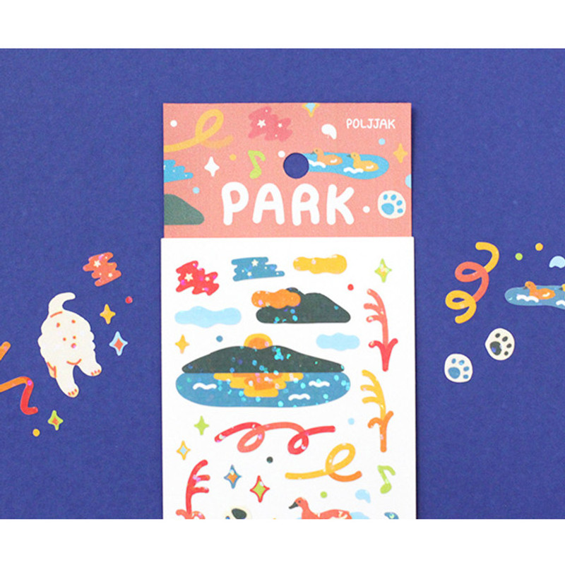 Appree Park Scene Glitter Removable Sticker