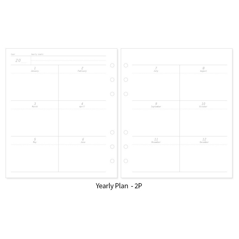 Yearly plan - 2NUL Editor's Pick A6 wide 6-ring Dateless Weekly Diary