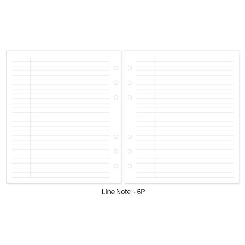 Lined note -  2NUL Editor's Pick A6 wide 6-ring Dateless Weekly Diary