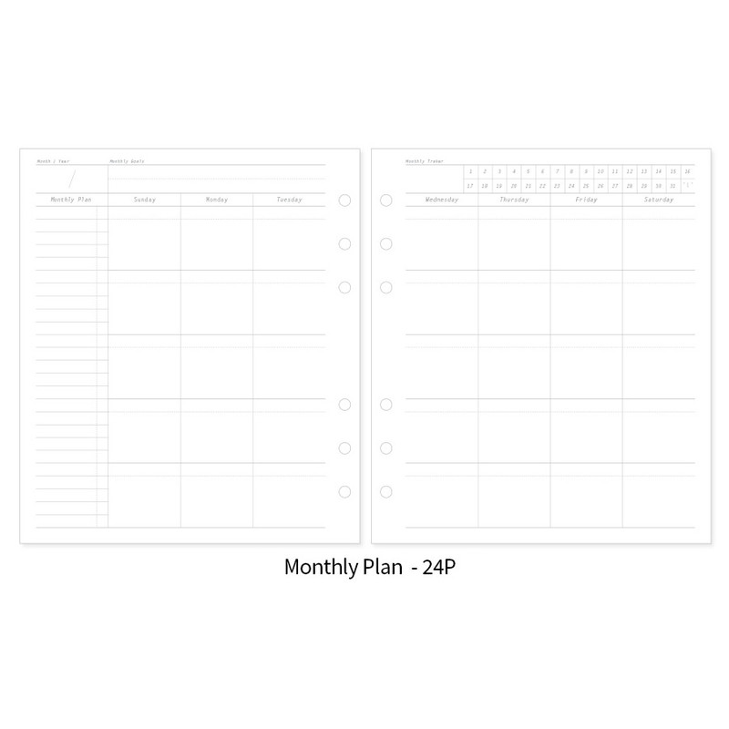 Monthly plan - 2NUL Editor's Pick A6 wide 6-ring Dateless Weekly Diary