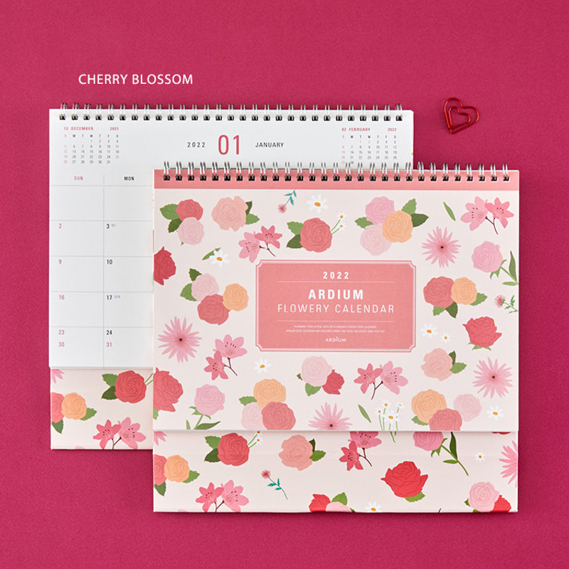 Cherry Blossom - Ardium 2022 Flowery Monthly Desk Calendar Cherry Blossom - Ardium 2022 Flowery Monthly Desk Calendar