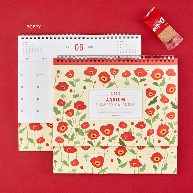 Poppy - Ardium 2022 Flowery Monthly Desk Calendar Poppy - Ardium 2022 Flowery Monthly Desk Calendar