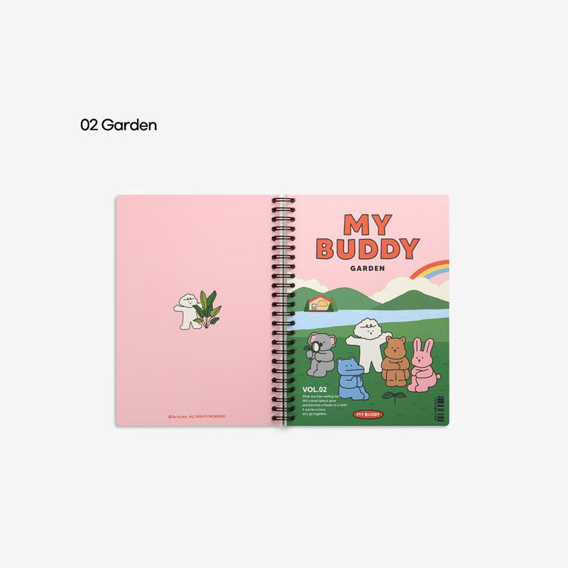 Dailylike My Buddy Garden A5 Wire Bound Blank Notebook