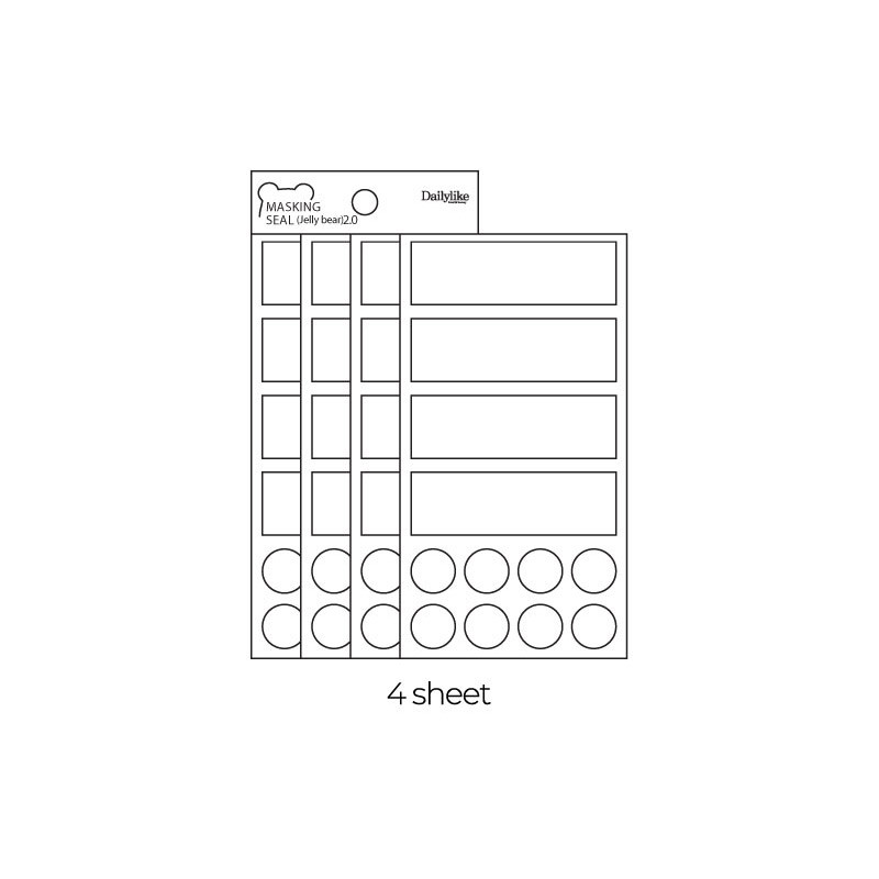 4 sheets - Dailylike Jelly Bear Mukbang Paper Sticker Set 4 sheets - Dailylike Jelly Bear Mukbang Paper Sticker Set